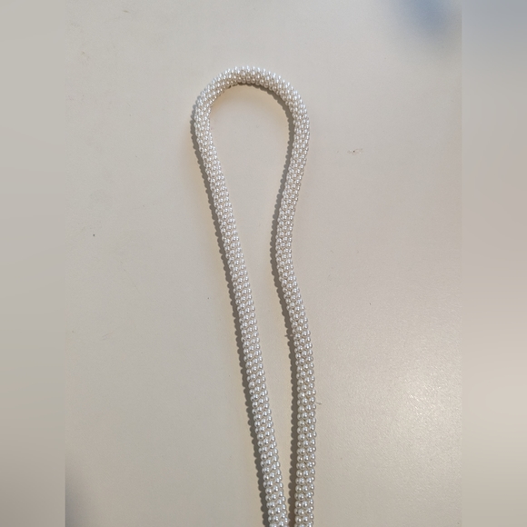 Vintage Faux Pearl Lariat Tassel Necklace Belt Multi-Strand Twisted - Picture 5 of 5